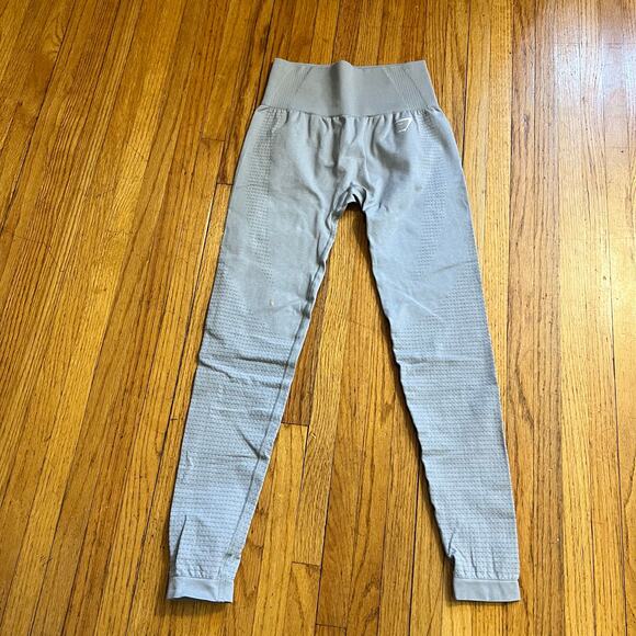 Gymshark Leggings Womens Small Seamless Compression Gray Pants - Picture 1 of 8